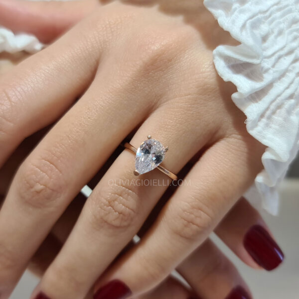 Diamond Pear Shaped Engagement Ring