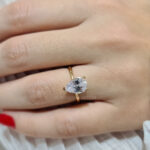 2 carat Pear Shaped Solitaire Engagement Ring 18k Yellow Gold Image