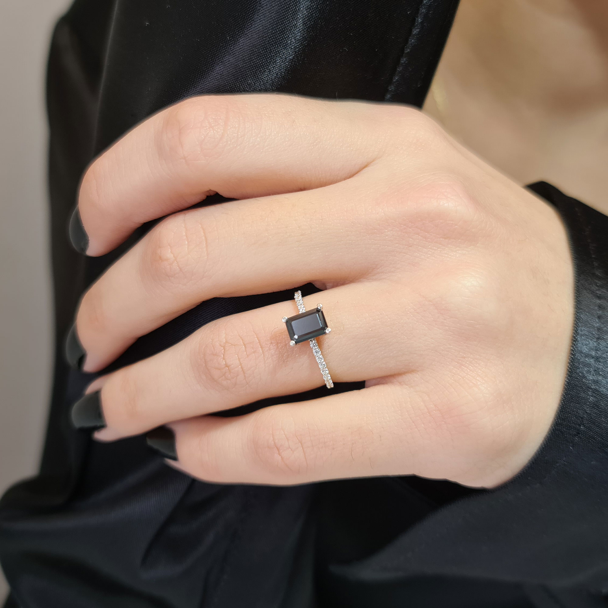 Diamond and Black Diamond Ring