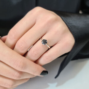 Black Engagement Diamond Ring