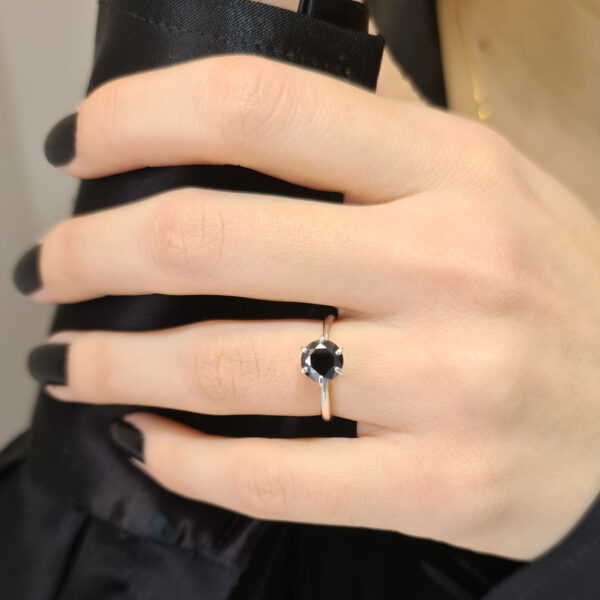Black Engagement Diamond Ring