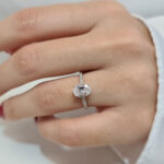 1.5ct Oval Cut Moissanite Pave Band Ring, Daphne Image