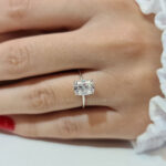 New Elongated Cushion Engagement Ring in 18k Solid Gold Image