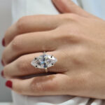 8 carat Moissanite Marquise Engagement Ring,18k Gold-Sirina Image