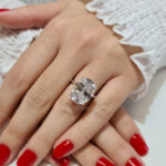 Huge Moissanite 9.3ct Oval Engagement Ring, 18k Gold-Ella Image