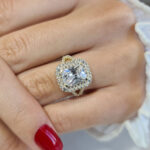 Split Shank Radiant Cut with Pave Band Ring Image