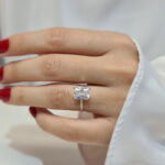 3 carat Emerald Cut Diamond Engagement Ring, Kim Image