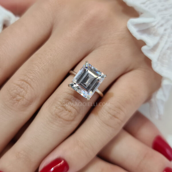 6-carat Emerald Cut Diamond Engagement Ring