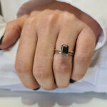 2 carat Black Diamond Hidden Halo Engagement Ring Set, Stacey & Nina Image