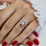 4 carat Radiant Cut Pave Diamond Engagement Ring Image