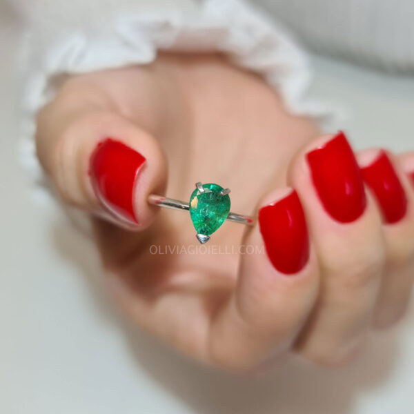 Natural-emerald-hidden-halo-engagement-ring---Genuine-diamonds---18k-solid-white-gold---Gemma-White---010