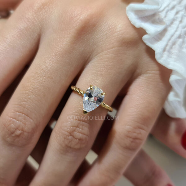 2 carat Pear Shaped Diamond Engagement Ring
