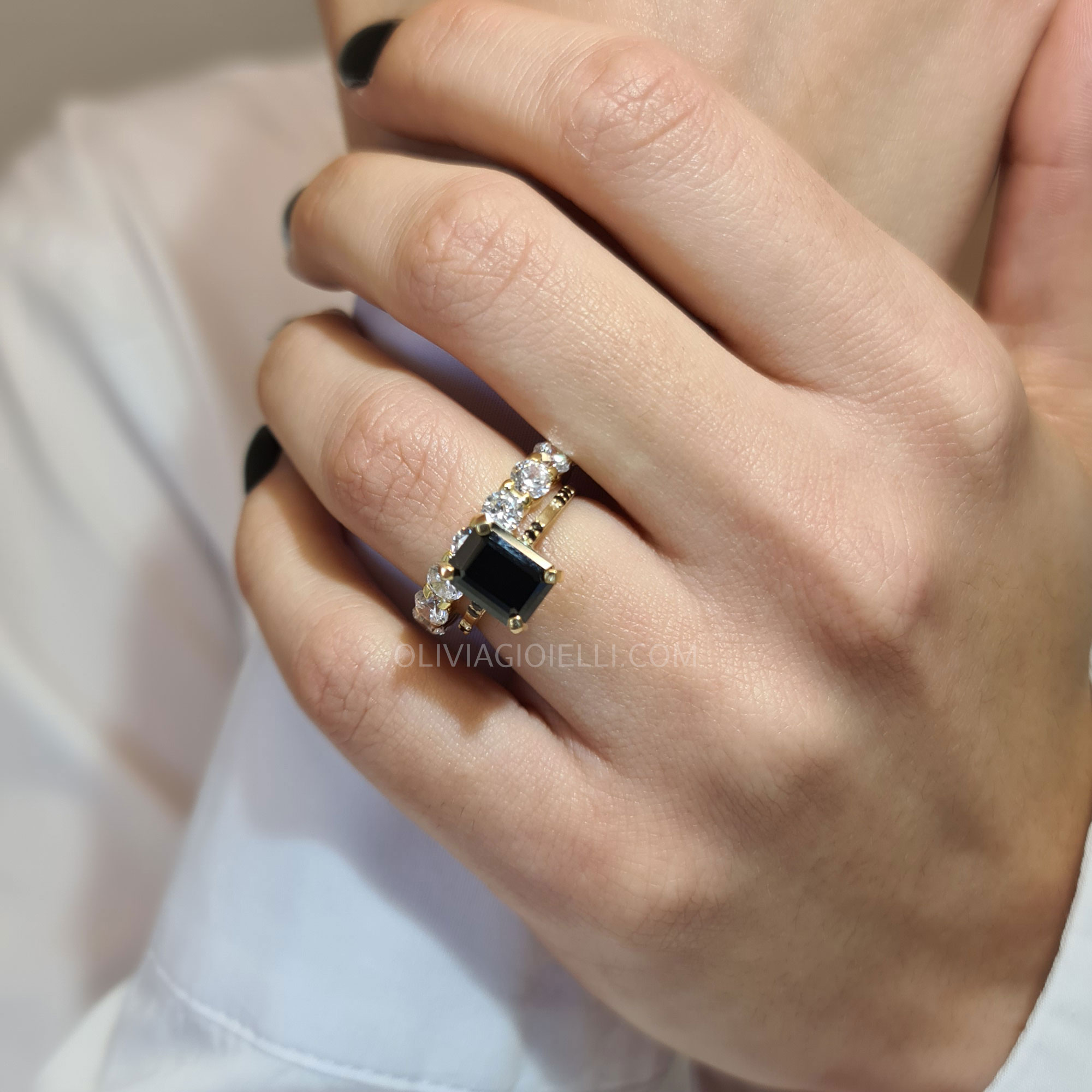 Black Diamond Engagement and Wedding Ring Sets