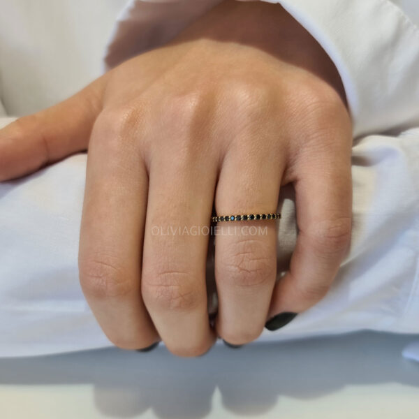 Black Diamond Half Eternity Wedding Ring