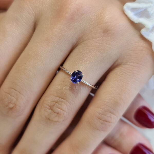 Colour Change Sapphire Engagement Ring IGI Certified